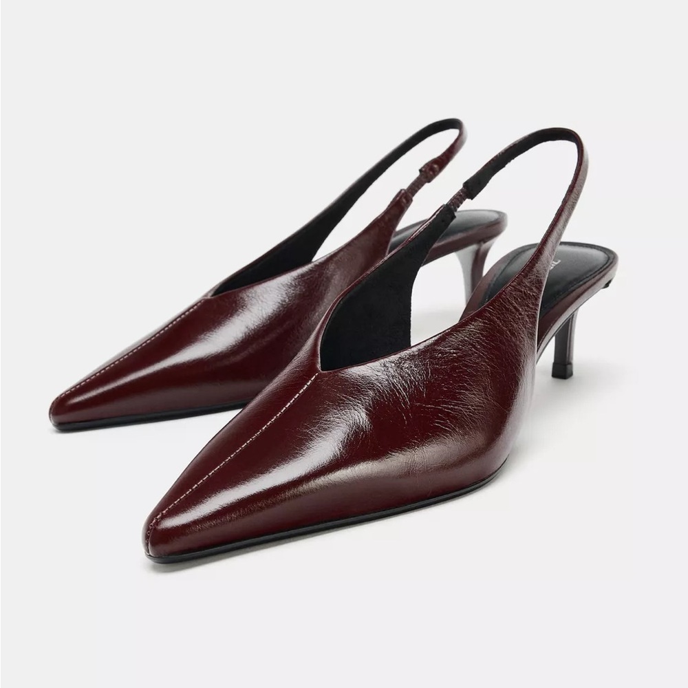 Zara Leather Slingback Heels